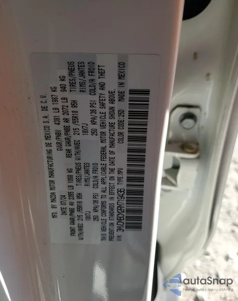 2024 Mazda Cx-30 Preferred из США, поврежденный, VIN 3MVDMBCM2RM719436